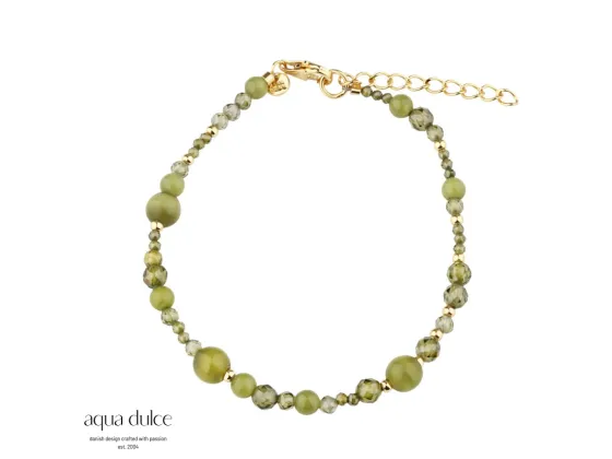Armb&aring;nd - Aya Olive Stone (Forgylt)