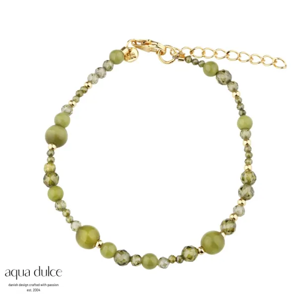 Armb&aring;nd - Aya Olive Stone (Forgylt)
