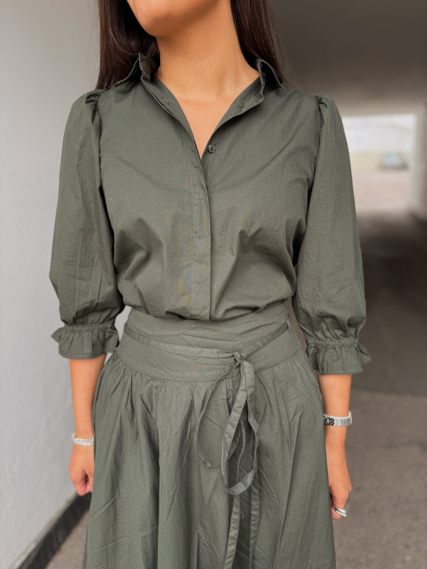 Amy Blouse - Moss Green - Image 1