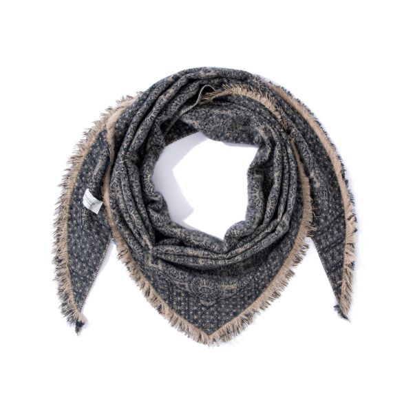 Tibet Rag Scarf Navy