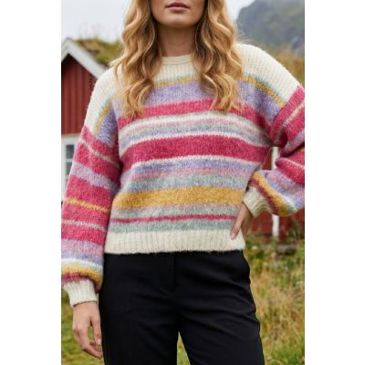 Moondust stripet genser