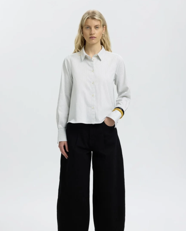 Romie Relaxed Shirt - Avocado Oil Stripes  - Image 1