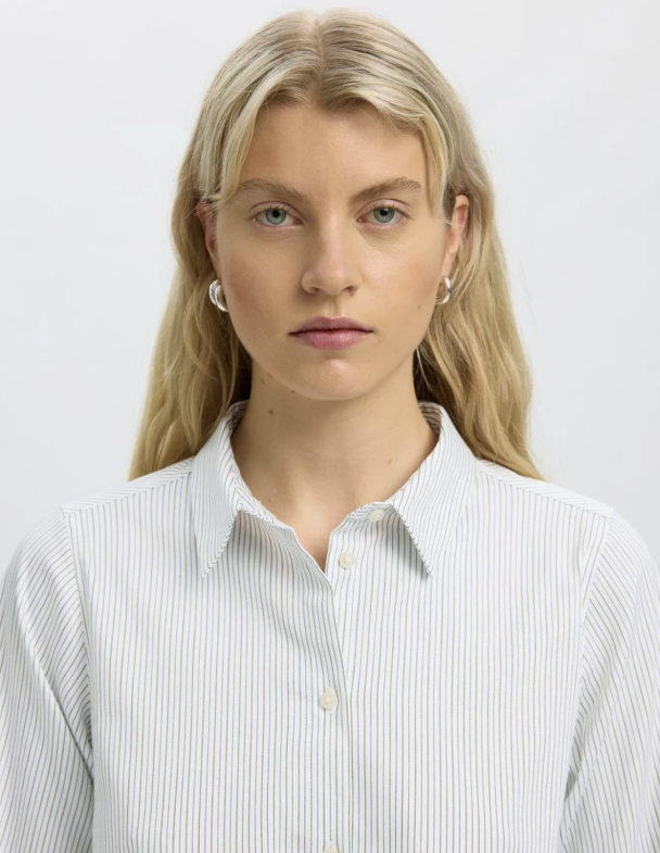 Romie Relaxed Shirt - Avocado Oil Stripes  - Image 2