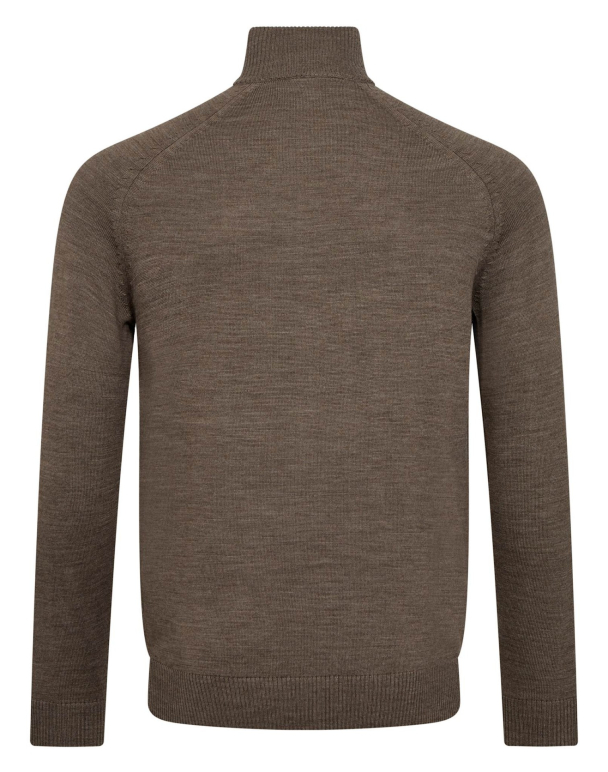 BS Pelle half zip ullgenser, brun - Image 3