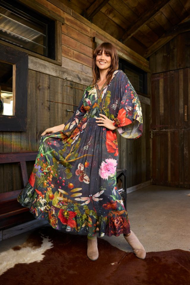 ORIENTIQUE Maguana Dress V Maxi Print 31077 - Image 3