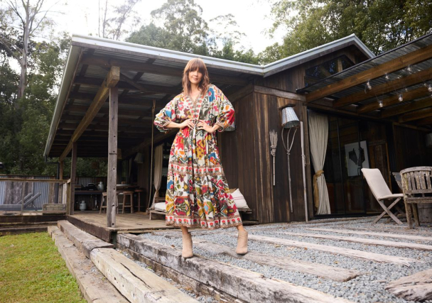 ORIENTIQUE Chateau Eza Dress Maxi V Print 31073 - Image 5