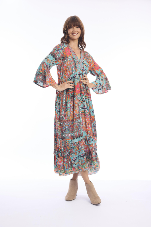ORIENTIQUE Rabari Dress Maxi Print 91299