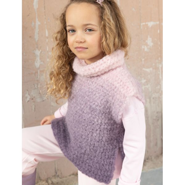 203-13 Heklet poncho av Floconelle 2-14 &aring;r