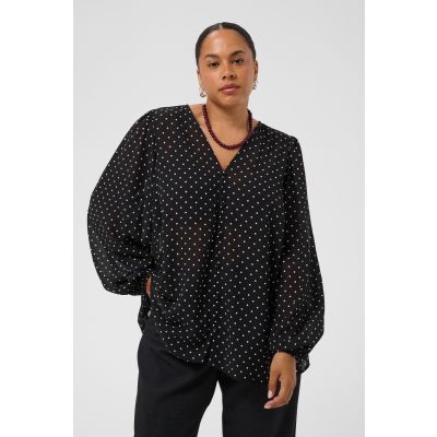 Kaffe Curve Minda prikkete bluse