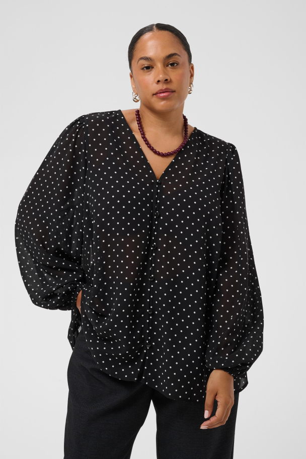 Kaffe Curve Minda prikkete bluse - Image 1