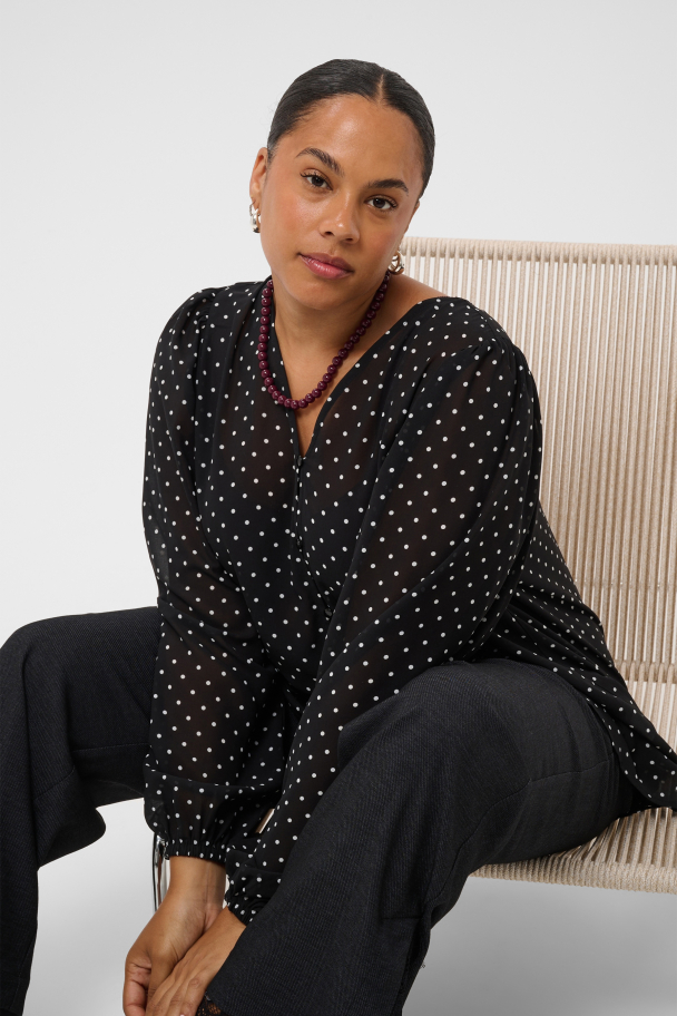 Kaffe Curve Minda prikkete bluse - Image 7