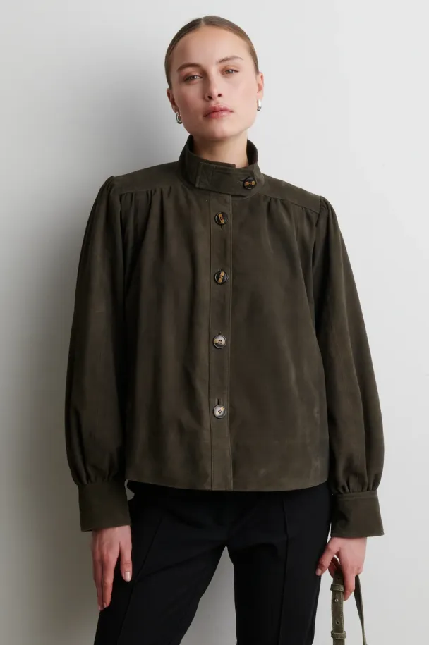 Zonie Suede Jacket - Black Olive - Image 1
