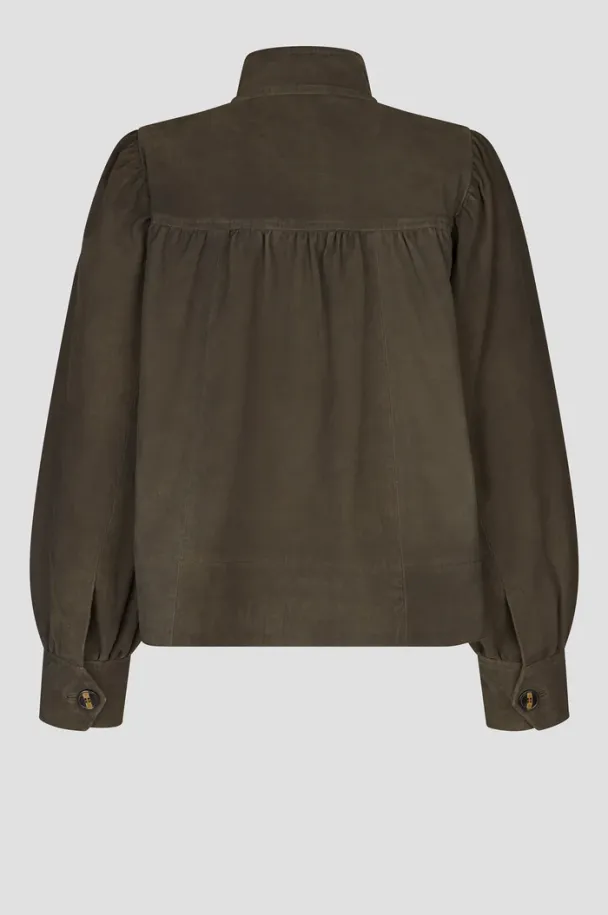 Zonie Suede Jacket - Black Olive - Image 4