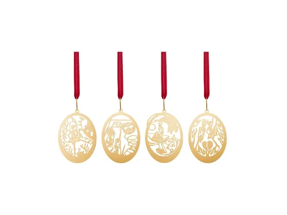 Ornament - 4 stk - Den standhaftige tinnsoldaten (Forgylt)