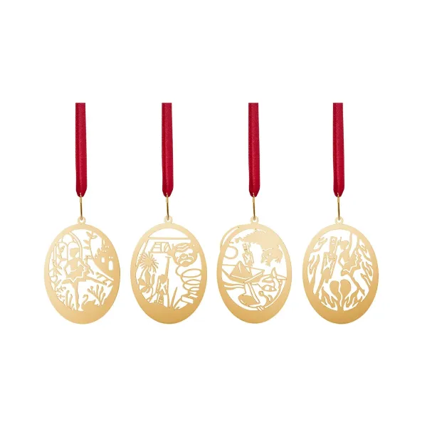 Ornament - 4 stk - Den standhaftige tinnsoldaten (Forgylt)