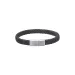 St&aring;l armb&aring;nd i svart flettet l&aelig;r - 8mm 