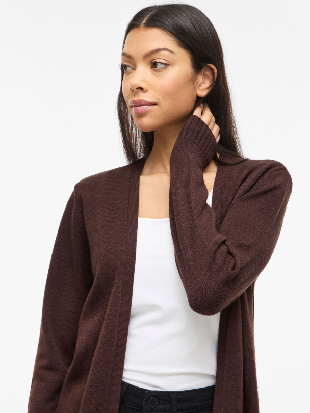 Viril open knit cardigan, brun - Image 5