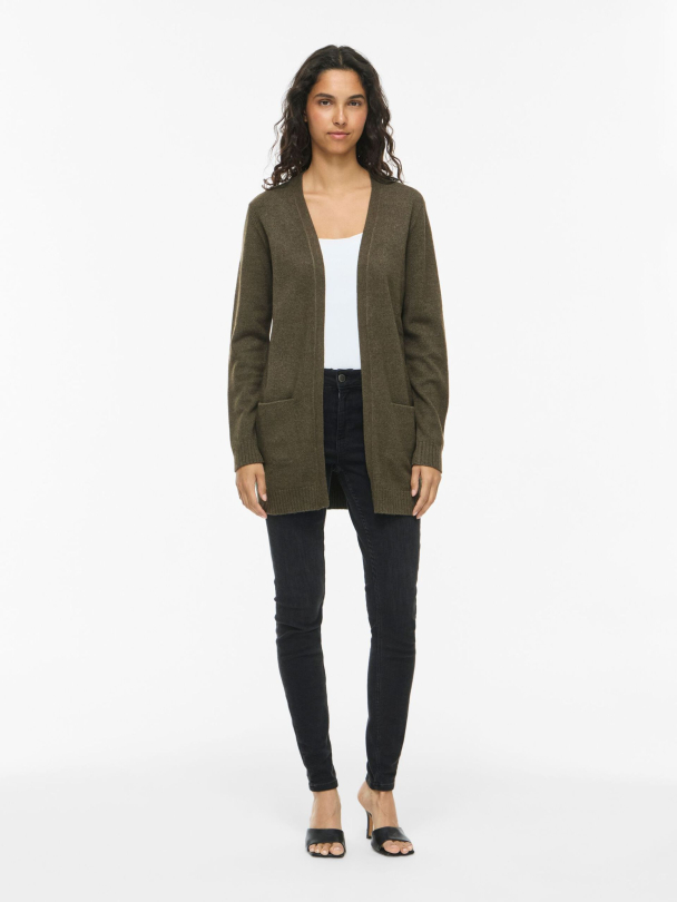 Viril open knit cardigan, grønn - Image 4