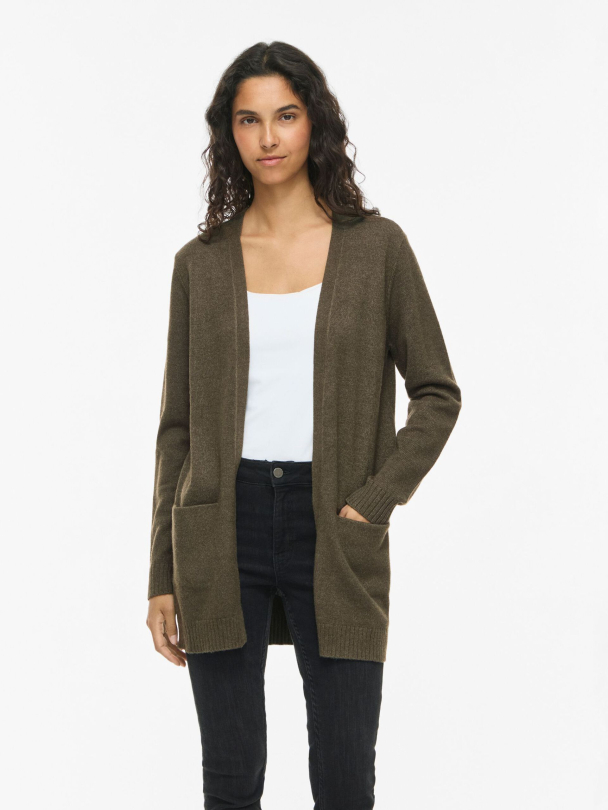 Viril open knit cardigan, grønn - Image 1