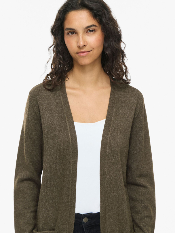 Viril open knit cardigan, grønn - Image 6