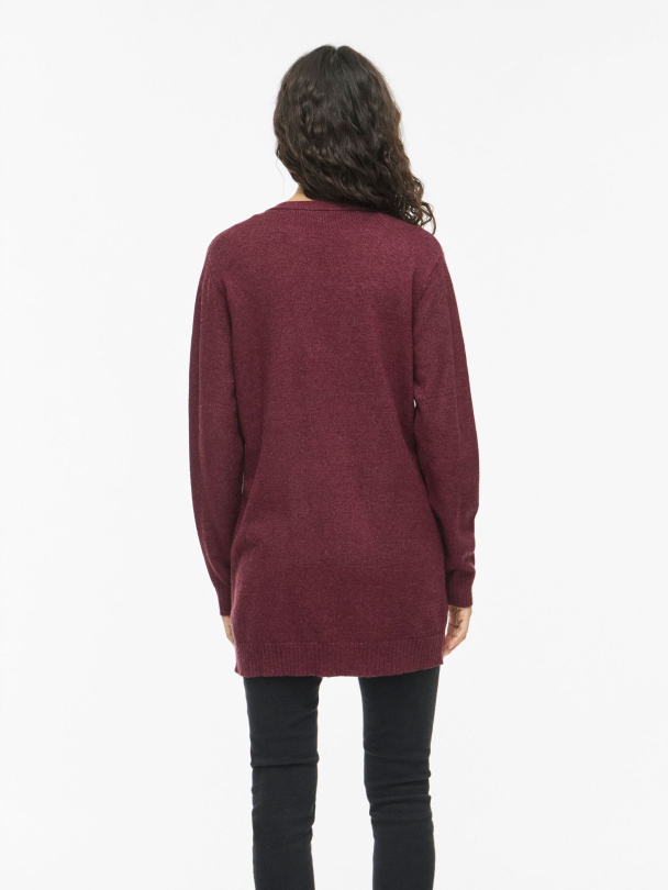 Viril open knit cardigan, burgunder - Image 5
