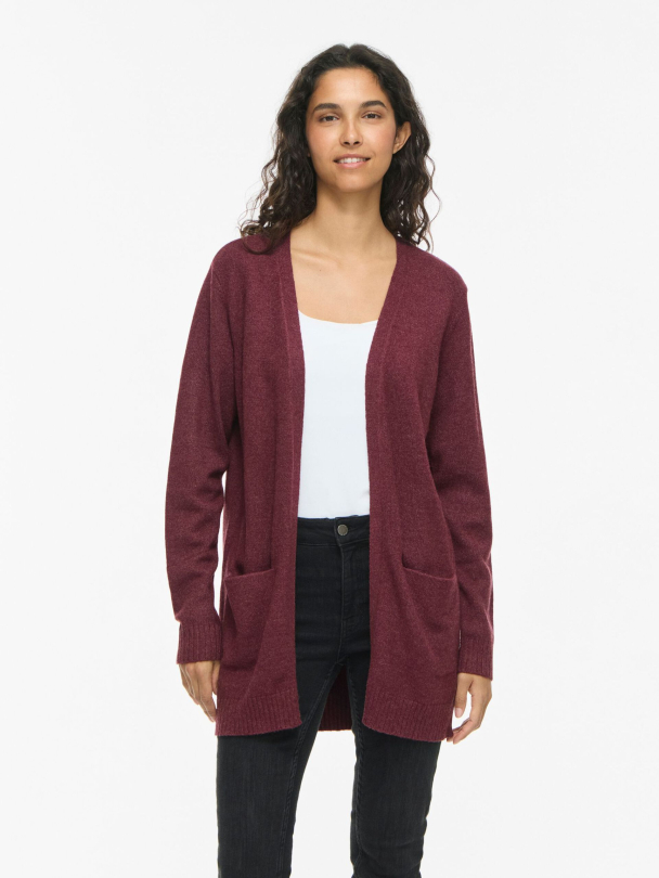 Viril open knit cardigan, burgunder - Image 4