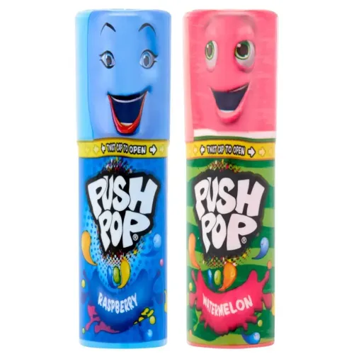 BAZOOKA PUSH POP BLUE RASPBERRY & WATERMELON 15g