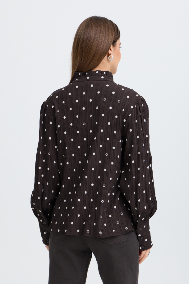 PZevita Bluse Prikker Brun - Image 4