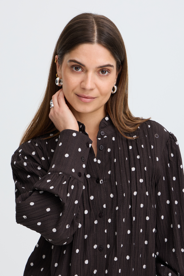 PZevita Bluse Prikker Brun - Image 3