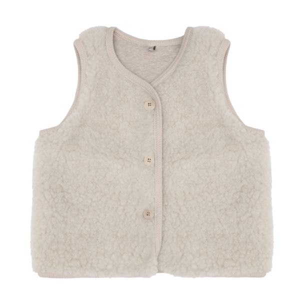 Vest Wool Teddy - Cement - Image 1
