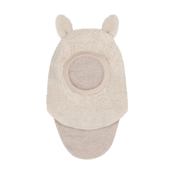 Balaclava Ears Wool Teddy - Cement - Image 2