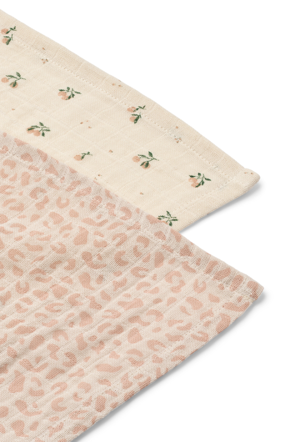 Lewis Muslin Klut 2-pk - Mini leo/Mini Peach Mix - Image 2
