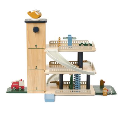 Jordy Wooden Multi Play Parking Tower - Beach Blue Multi Mix