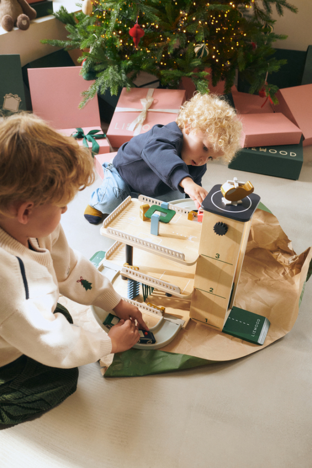 Jordy Wooden Multi Play Parking Tower - Beach Blue Multi Mix - Image 4