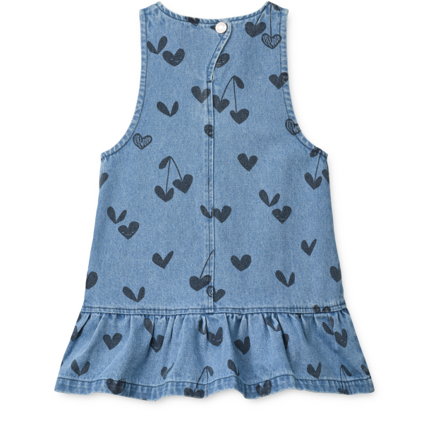 Angelica Printed Denim Frill Dress - Sweethearts/Denim - Image 2
