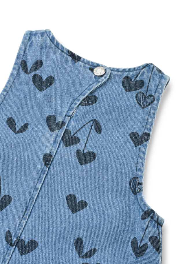 Angelica Printed Denim Frill Dress - Sweethearts/Denim - Image 3