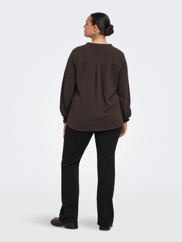 CARMETTA V-NECK LS TOP WVN NOOS - Image 6