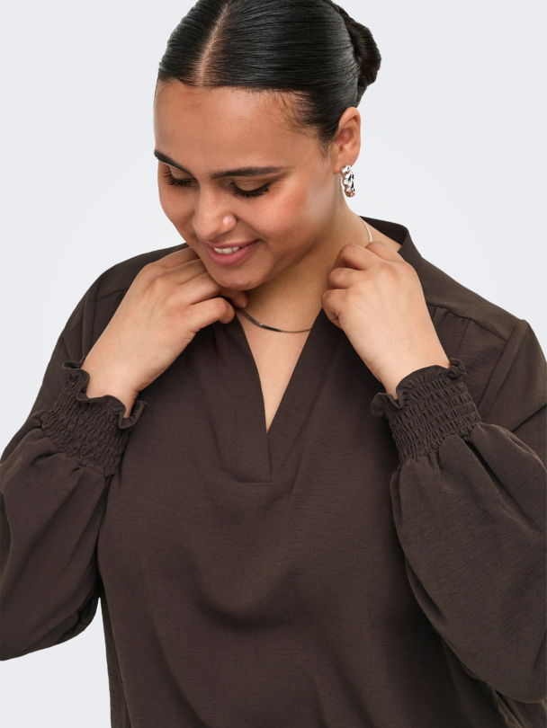 CARMETTA V-NECK LS TOP WVN NOOS - Image 5