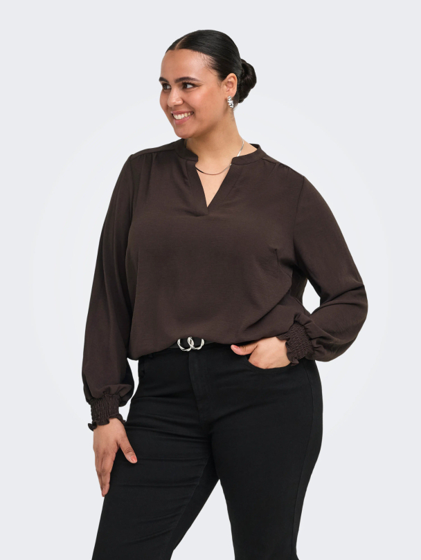 CARMETTA V-NECK LS TOP WVN NOOS - Image 2
