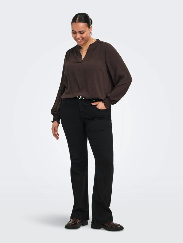 CARMETTA V-NECK LS TOP WVN NOOS - Image 3