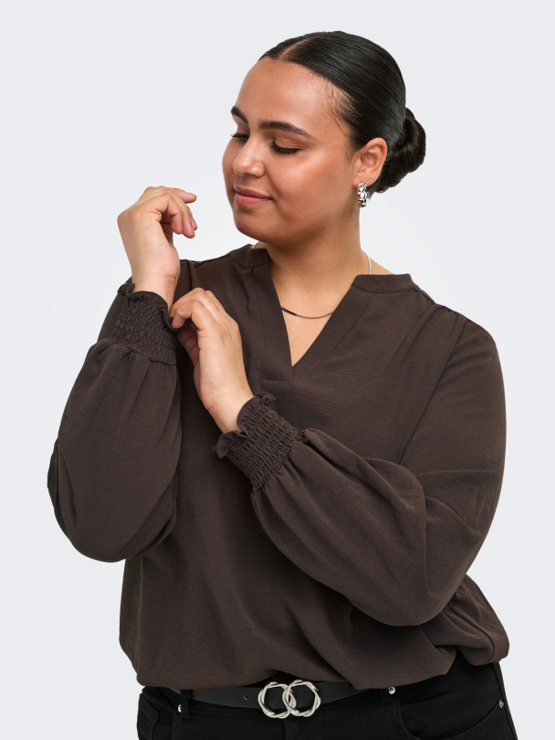 CARMETTA V-NECK LS TOP WVN NOOS - Image 4