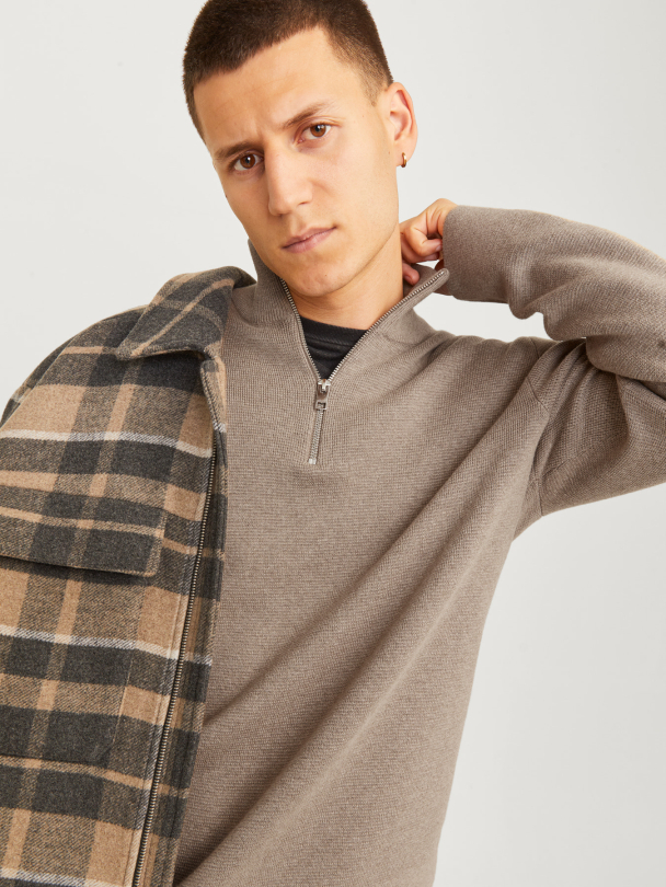JPRMILANO STITCH KNIT HALF ZIP SN - Image 5