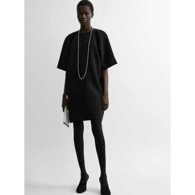 Cocoon Crepe Dress Black