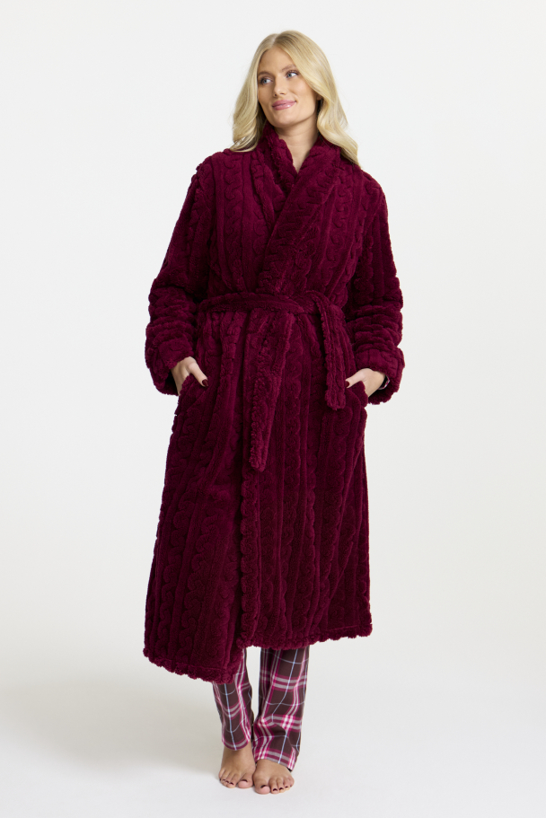 Morgenkåpe Fleece Burgunder - Image 1