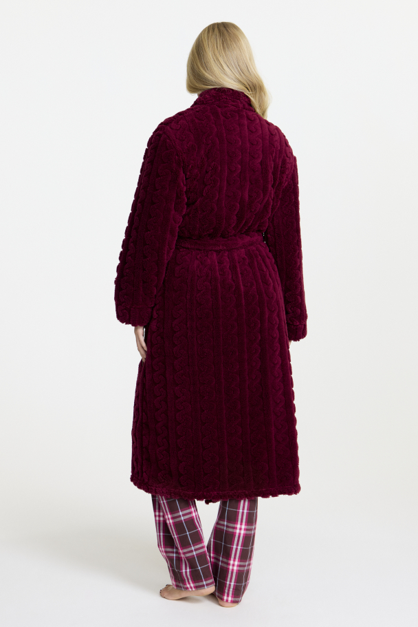 Morgenkåpe Fleece Burgunder - Image 2