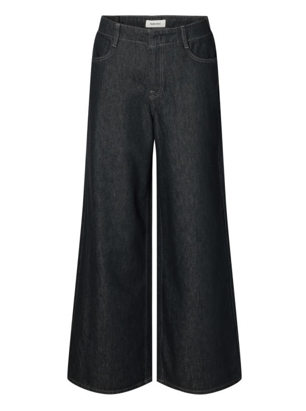 Extra Wide Baria-Bora Jeans - Dark Grey Denim - Image 2