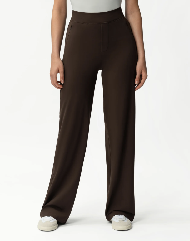 Asana Relaxed Straight Pant - Dark Brown   - Image 1