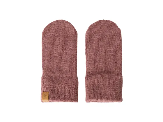 Nanson Knit Mittens, Withered Rose