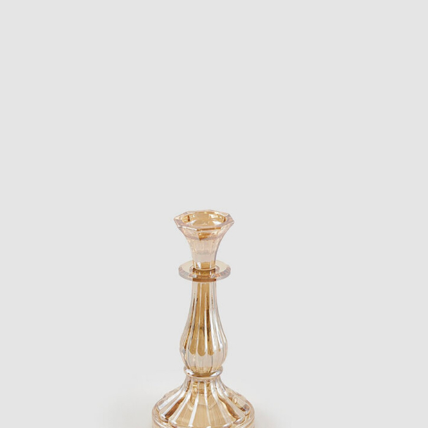 Sinuoso Krystall-lysestake 21 cm - Amber