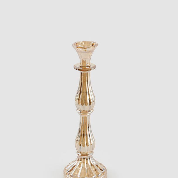 Sinuoso Krystall-lysestake 31 cm - Amber